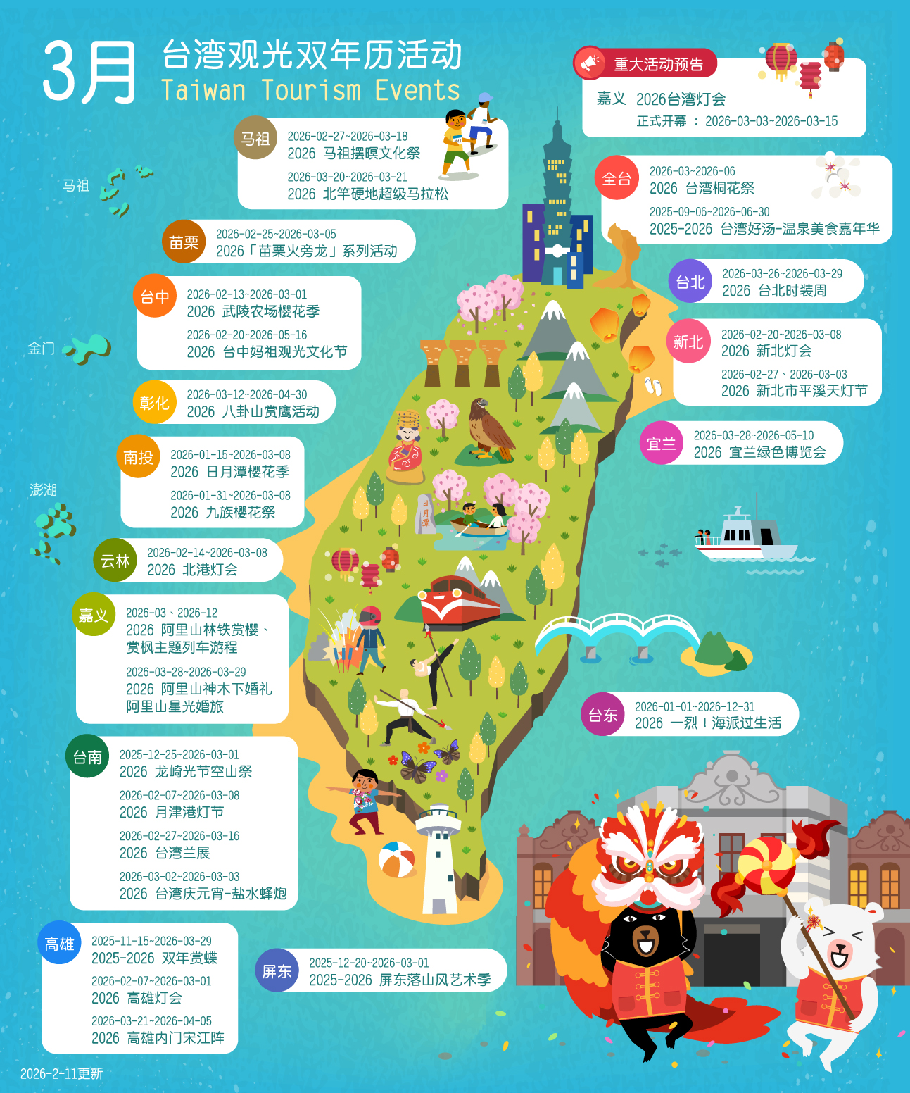 3月台湾观光双年历活动地图