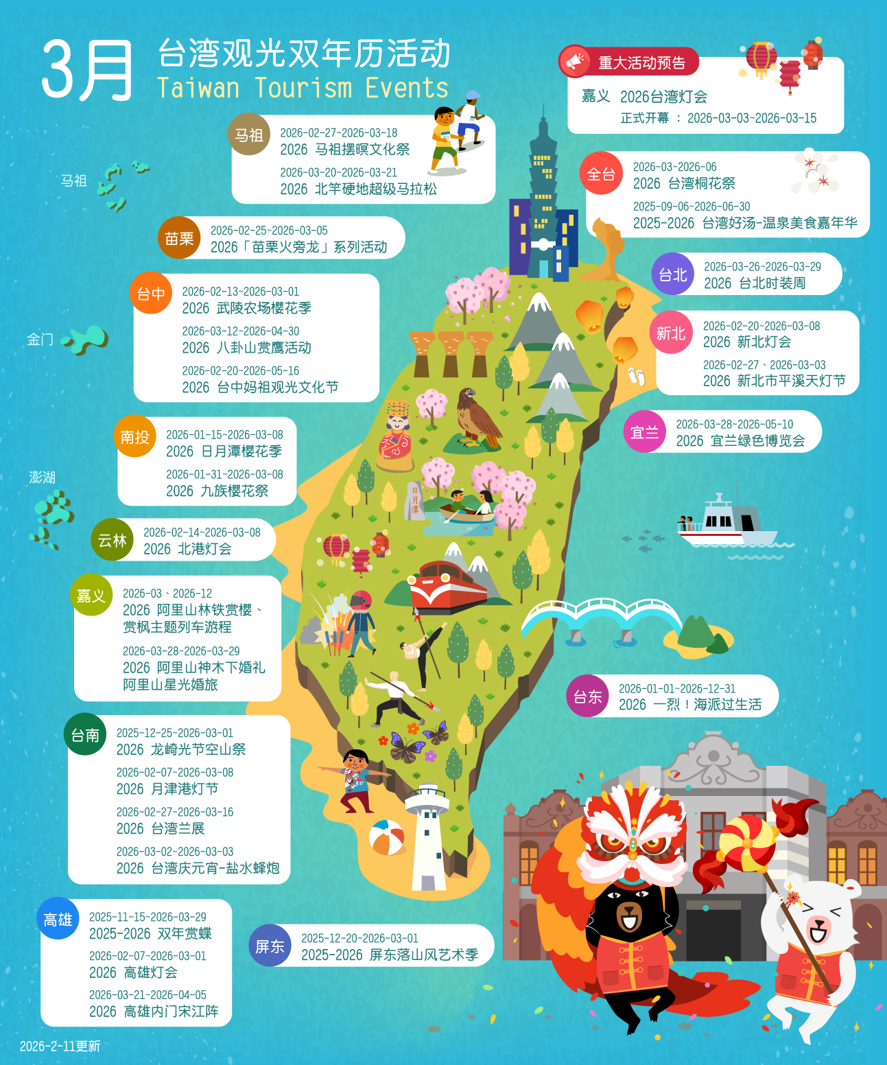 3月台湾观光双年历活动地图