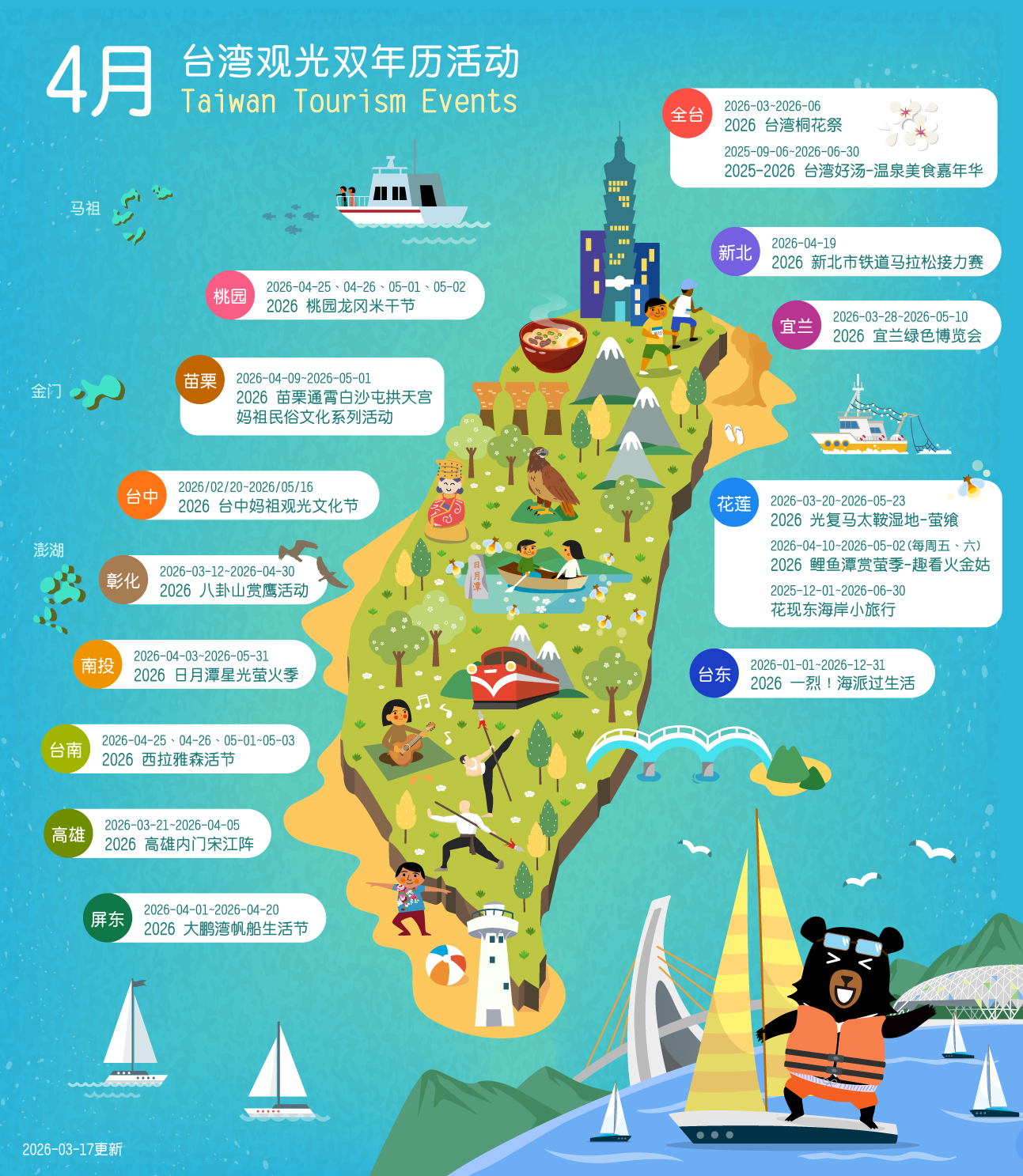4月台湾观光双年历活动地图