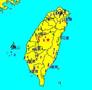 台湾各地震度