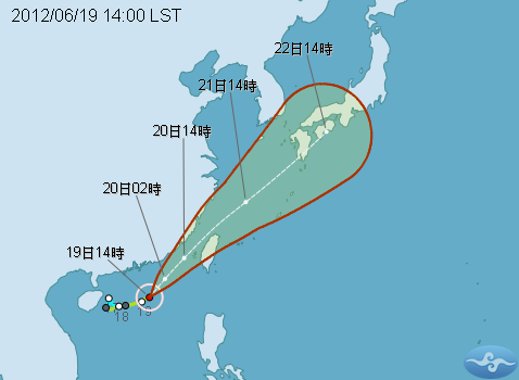 台湾气象局发布泰利轻度台风海上警报